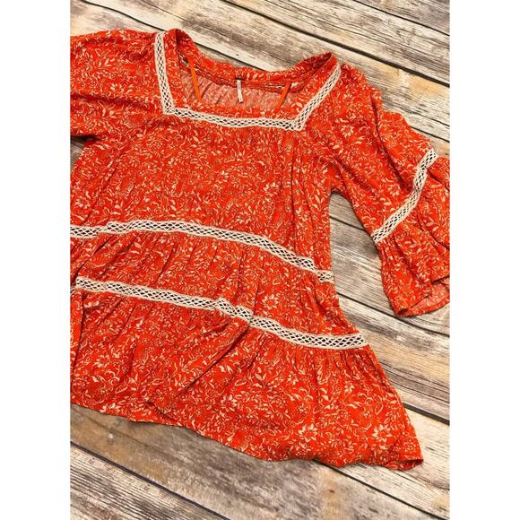 Sz S - Free People Talk About It Peasant Shirt - Picture 1 of 8